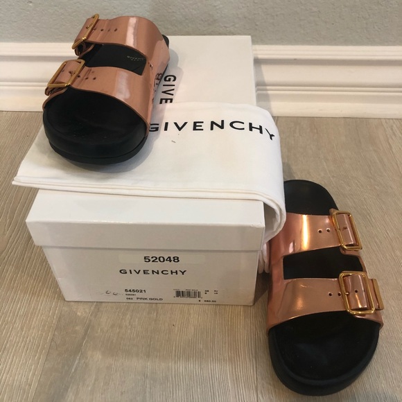 Givenchy Shoes - GIVENCHY Pink Gold Birkenstock Style Sandals Sz 36